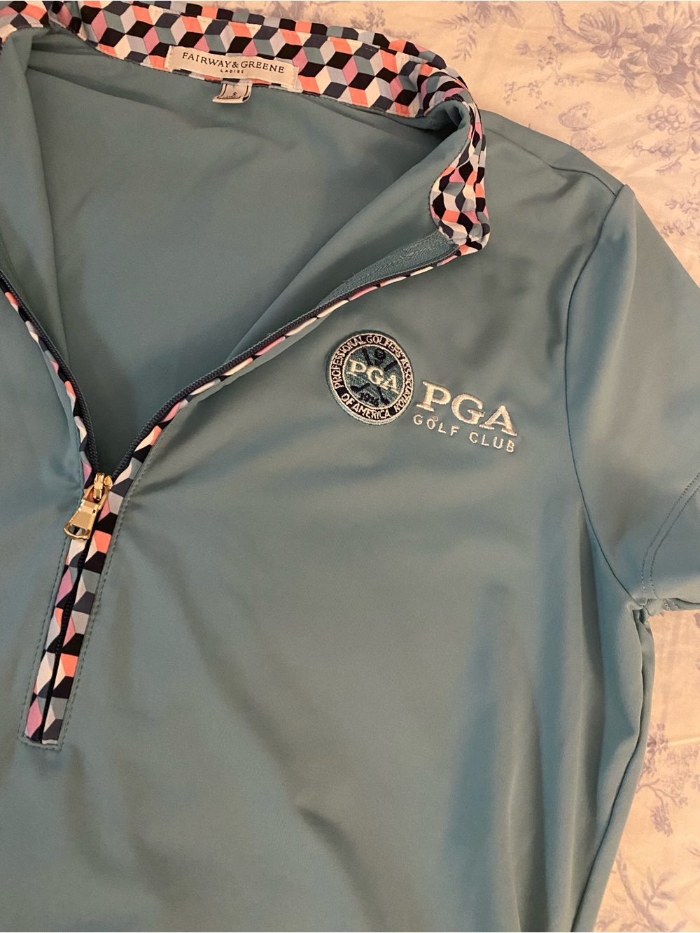 Fairway & Greene Light Blue PGA Golf Club Quarter-Zip Pullover